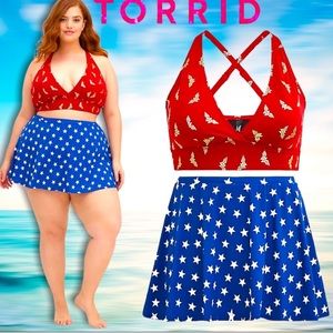 Wonder Woman Plus Size Torrid 2 pc Bathing Suit